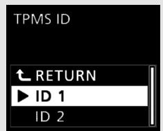 TPMS ID RETURN ID 1 ID 2