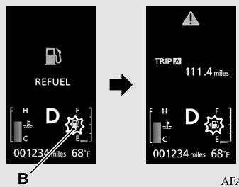 REFUEL F H D F C E 001234 miles 68°F B TRIP 111.4 miles D F C E 001234 miles 68°F AFA