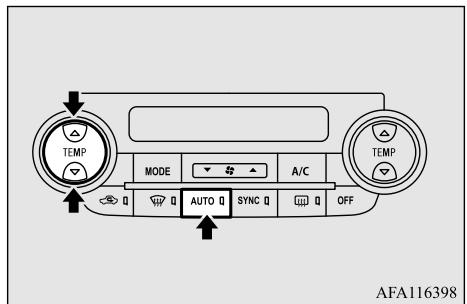 TEMP MODE A/C AUTO SYNC OFF TEMP AFA116398