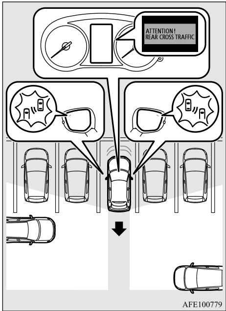ATTENTION! REAR CROSS TRAFFIC AFE100779