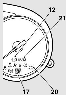 12 21 17 20 BRAKE OFF SERVICE SMOOD SPEED AUTO HOLL SOON