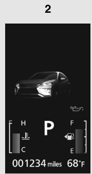 2 H P F C E 001234 miles 68°F
