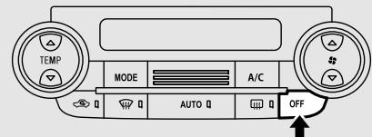 TEMP MODE A/C AUTO OFF