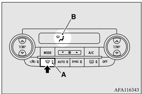 B TEMP MODE A/C OFF AUTO SYNC A AFA116343