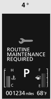 4* ROUTINE MAINTENANCE REQUIRED F H P F C E 001234 miles 68°F