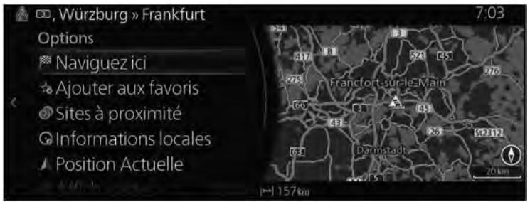 MAZDA 3 BP (2019) - Système de navigation - (Lors de la vérification des détails sur les événements concernant la circulation depuis l'écran carte) - 2