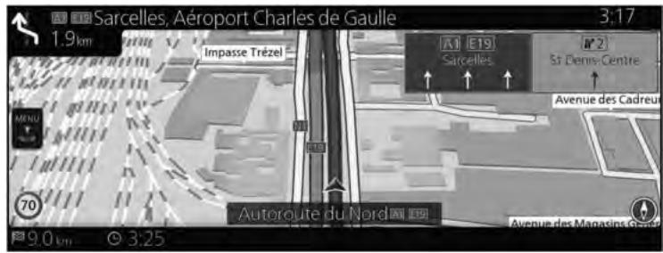 MAZDA 3 BP (2019) - Système de navigation - Renseignements sur les voies et les panneaux de signalisation - 2