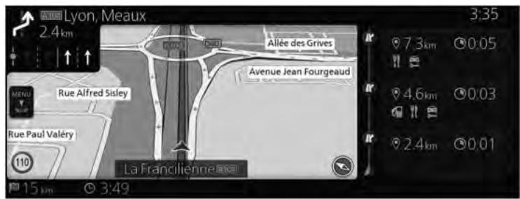 MAZDA 3 BP (2019) - Système de navigation - Renseignements sur les voies et les panneaux de signalisation - 1