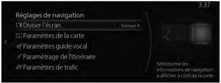 MAZDA 3 BP (2019) - Système de navigation - Menu des Réglages - 1