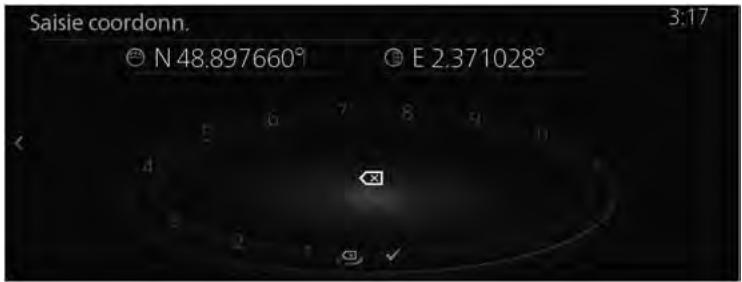 MAZDA 3 BP (2019) - Système de navigation - Saisissez les coordonnées de la destination - 2