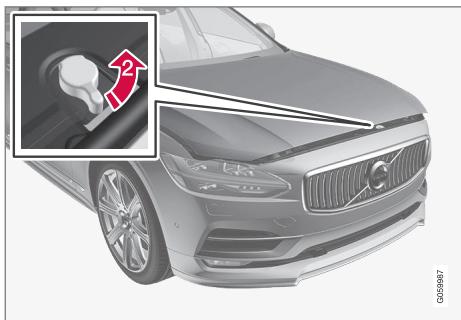 VOLVO XC90 2 Phase 2 (2019-2023) - Ouvrir et fermer le capot moteur - 1