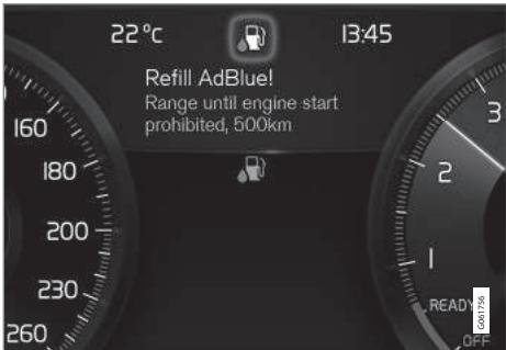 VOLVO XC90 2 Phase 2 (2019-2023) - Symboles et messages pour le adblue®27 - 1