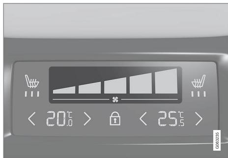 VOLVO XC90 2 Phase 2 (2019-2023) - Régler le niveau de ventilation de la banquette arrière depuis la banquette arrière - 1