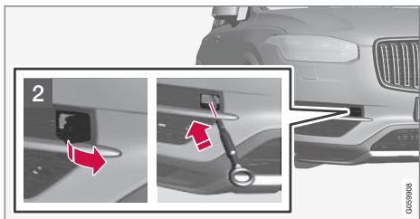 VOLVO XC90 2 Phase 2 (2019-2023) - Monter et démonter l'œillet de remorquage - 1