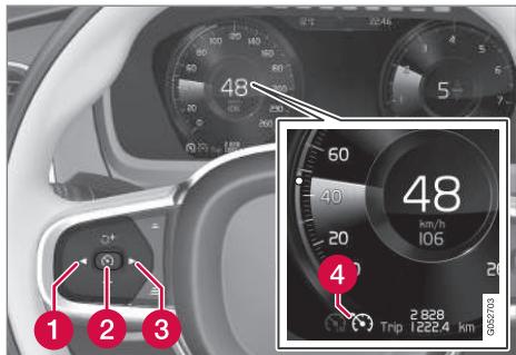 VOLVO XC90 2 Phase 2 (2019-2023) - Sélectionner et activer le régulateur de vitesse - 1