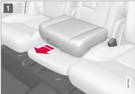 VOLVO XC90 2 Phase 2 (2019-2023) - Abaisser le coussin d'assise du siège pour infant intégré* - 1