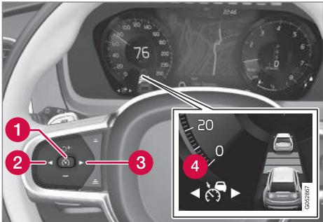 VOLVO XC90 2 Phase 2 (2019-2023) - Sélectionnez et activez le régulateur adaptatif de vitesse*61 - 1