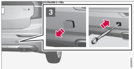 VOLVO XC90 2 Phase 2 (2019-2023) - Monter et démonter l'œillet de remorquage - 2