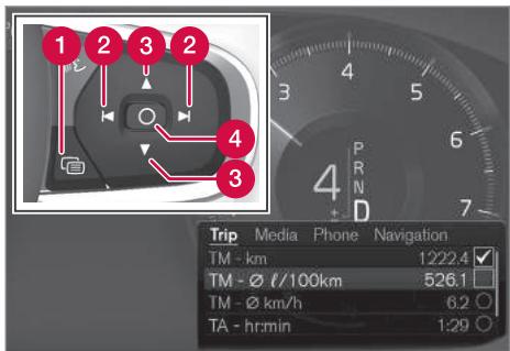 VOLVO XC90 2 Phase 2 (2019-2023) - Gérer le menu d'applications sur l'écran conducteur - 1