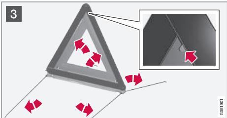 VOLVO XC90 2 Phase 2 (2019-2023) - Dépliez le triangle de présignalisation - 3