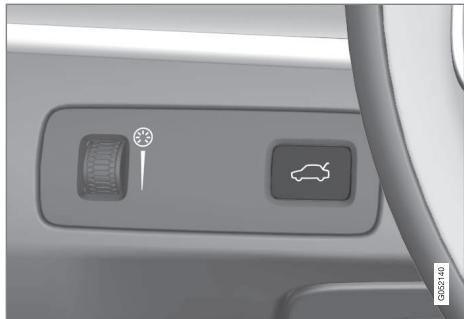 VOLVO XC90 2 Phase 2 (2019-2023) - Déverrouillage du hayon de l'intérieur de la voiture - 1