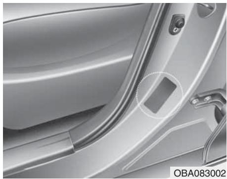 HYUNDAI xcent (2014-2020) - Étiquette de certification du vehicule - 1