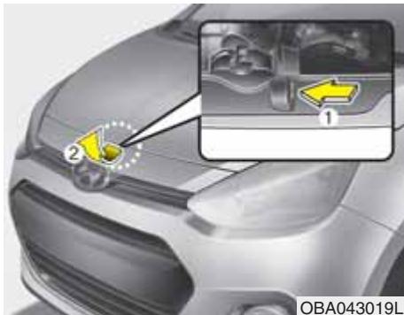 HYUNDAI xcent (2014-2020) - Ouverture du capot - 1
