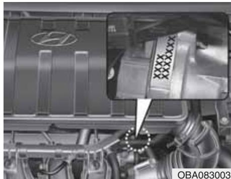 HYUNDAI xcent (2014-2020) - Numéro de moteur - 1