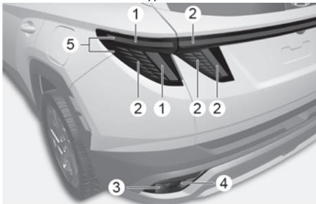 HYUNDAI Tucson NX4 Phase 2 (2024) - Clignotant, Feu de brouillard arrêté, Feu de recul - 4