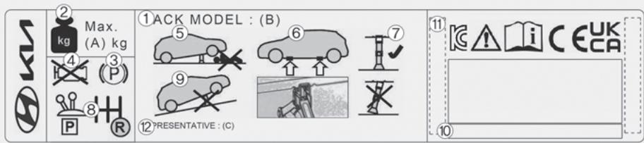 HYUNDAI Tucson NX4 Phase 2 (2024) - Étiquette du cric - 1