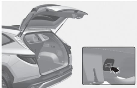 HYUNDAI Tucson NX4 Phase 2 (2024) - Bouton d'ouverture/de fermeture du hayon à commande électrique (à l'intérieur du hayon à commande électrique) - 1