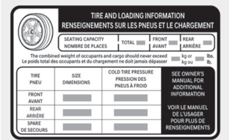 HYUNDAI Tucson NX4 Phase 2 (2024) - Étiquette d'information de charge - 1