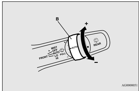 MITSUBISHI Space Star 2 Phase 3 (2019) - Réglage de la sensibilité du capteur de pluie - 1