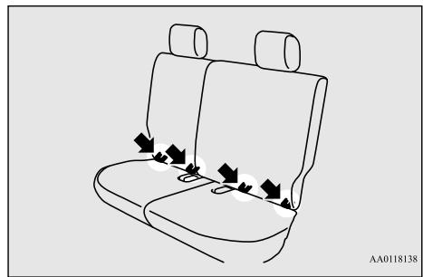 MITSUBISHI Space Star 2 Phase 3 (2019) - Positions des points d'ancrage inférieurs - 1