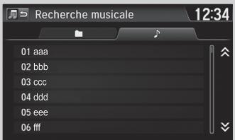 Honda Jazz 3 Phase 2 (2018-2020) - Comment sélectionner un fichier à partir de la liste de recherche de musique (MP3/WMA/AAC) - 4