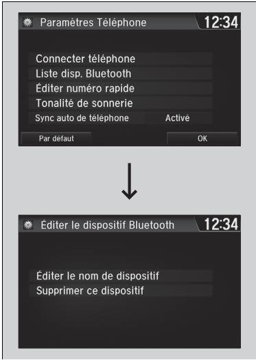 Honda Jazz 3 Phase 2 (2018-2020) - ■ Pour modifier un nom de téléphone déjà jumelé - 1