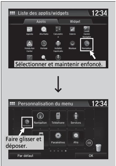 Honda Jazz 3 Phase 2 (2018-2020) - Pour ajouter des icônes d'application ou de widget sur l'écran d'accueil - 2