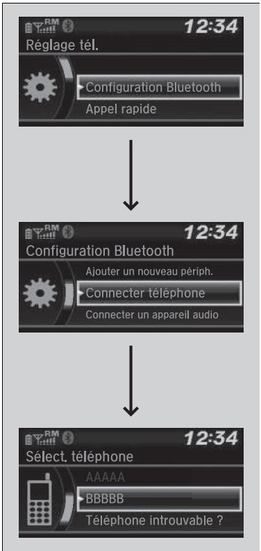 Honda Jazz 3 Phase 2 (2018-2020) - ■ Pour jumeler un téléphone mobile (lorsqu'un téléphone est déjà jumelé au système) - 2