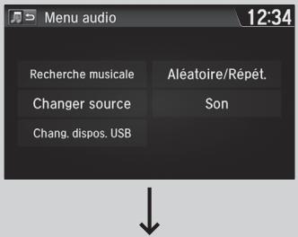 Honda Jazz 3 Phase 2 (2018-2020) - Comment sélectionner un morceau à partir de la liste de recherche de musique - 1