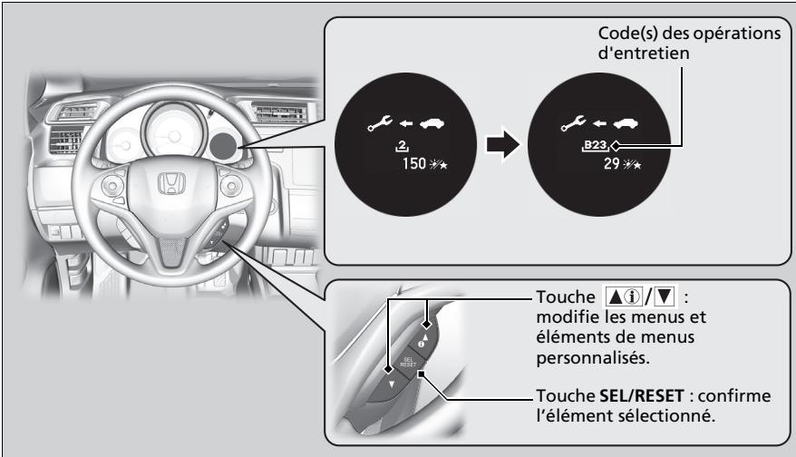 Honda Jazz 3 Phase 2 (2018-2020) - Affichage des informations de rappel d'entretien - 1