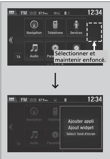 Honda Jazz 3 Phase 2 (2018-2020) - Pour ajouter des icônes d'application ou de widget sur l'écran d'accueil - 1