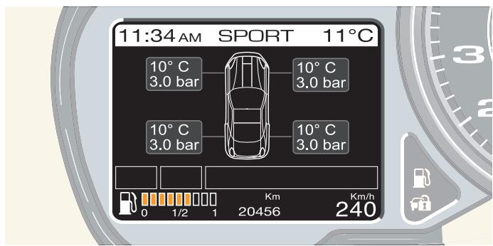 FERRARI California (2009-2014) - TYRES (affichage température et pression des pneus) - 1