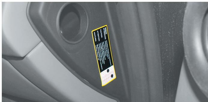 FERRARI California (2009-2014) - N Plaquette d'entretien airbag - 1