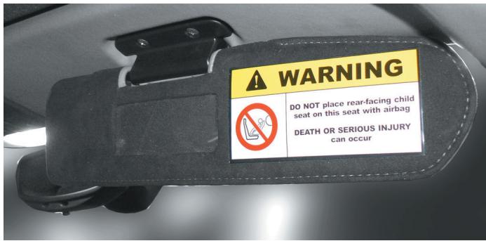 FERRARI California (2009-2014) - O Plaquette d'avertissement présence airbag - 1