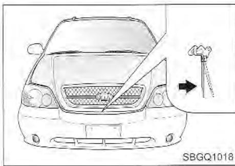 KIA Sedona KV2 (2002-2005) - Ouverture du capot - 1