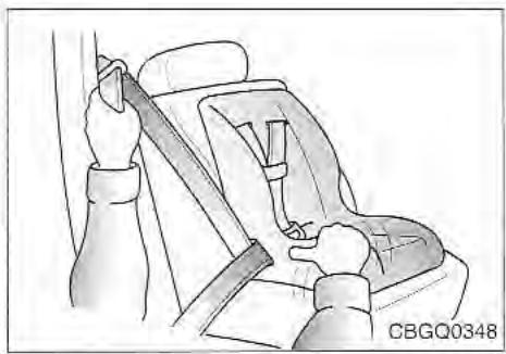 KIA Sedona KV2 (2002-2005) - Ceinture de sécurité passager mise en mode de verrouillage automatique - 4