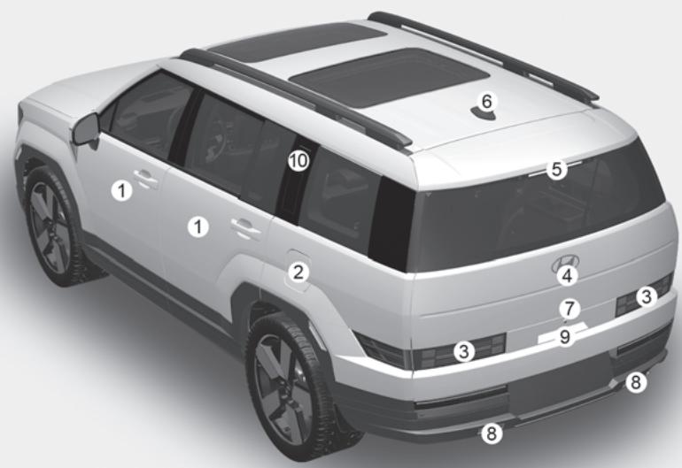 HYUNDAI Santa Fe TM Phase 2 (2020-2023) - Vue extérieure (vue arrière) - 1