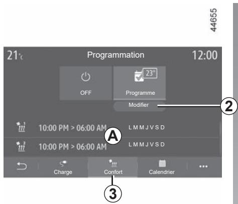 RENAULT Twingo 3 E-TECH (2019) - Programmation de l'heure de départ de la fonction - 1