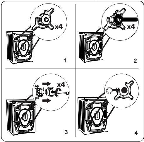 TELEFUNKEN TFWM1014AW - Retrait des vis de bridage - 1