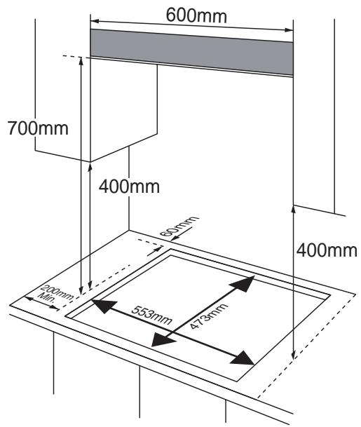 FAGOR FAG6650N - FAG6650X - FAG3640N - FAG3640X - Installation de la table - 1